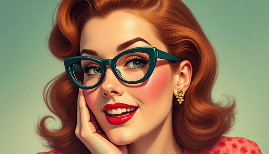 Gafas vintage estilo años 50 con diseño ojo de gato, accesorio icónico del estilo pin up