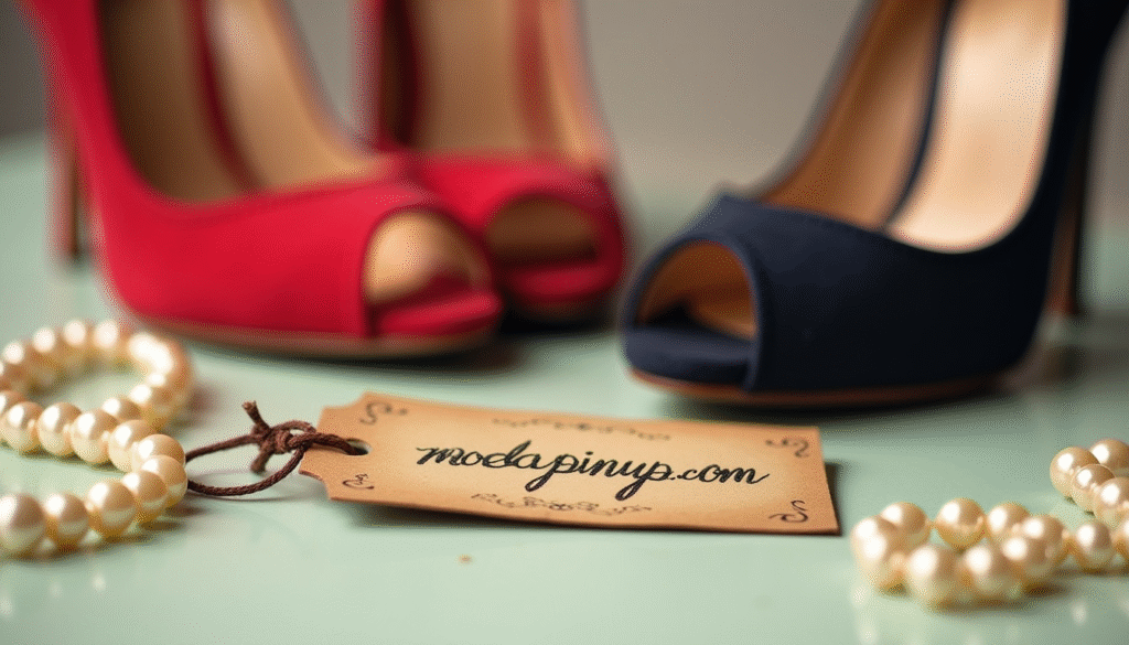 Zapatos peep toes estilo pin up, diseño retro años 50 con abertura frontal y detalles femeninos. Imagen editorial que refleja la sensualidad y elegancia del calzado pin up clásico. Fondo con detalle modapinup.com.