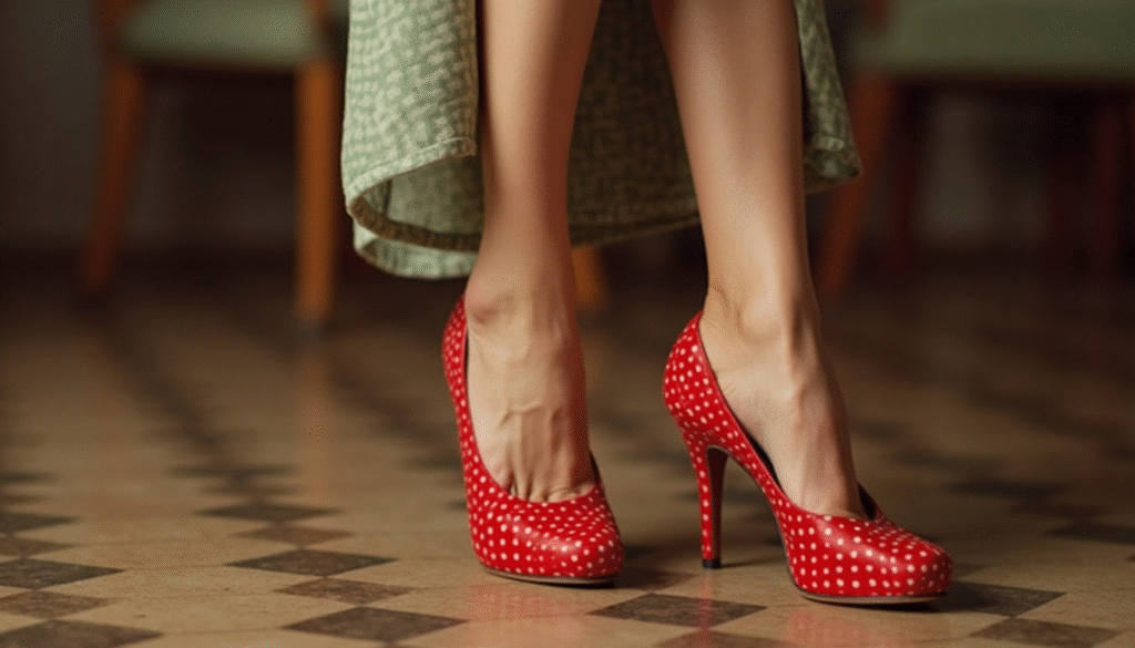 Zapatos de tacón estilo rockabilly para mujer, con diseño vintage inspirado en los años 50, ideales para completar un look pin up auténtico en modapinup.com